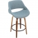 Fabrico 26" Counter Stool in Blue Fabric & Walnut Wood (Set of 2)
